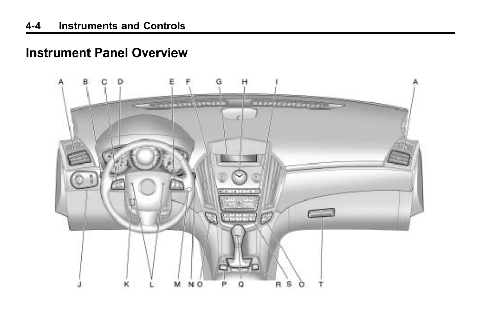 Instrument panel overview, Instrument panel overview -4 | Cadillac 2010 SRX Crossover User Manual | Page 112 / 470