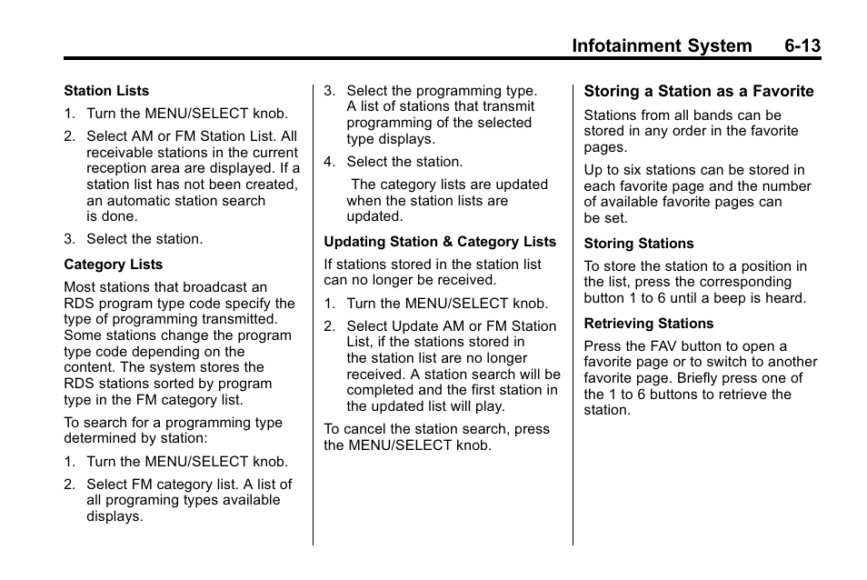 Infotainment system 6-13 | Cadillac 2010 SRX Crossover User Manual | Page 179 / 470