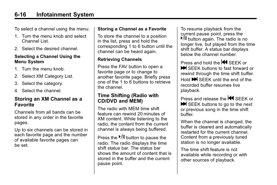 16 infotainment system | Cadillac 2010 SRX Crossover User Manual | Page 182 / 470