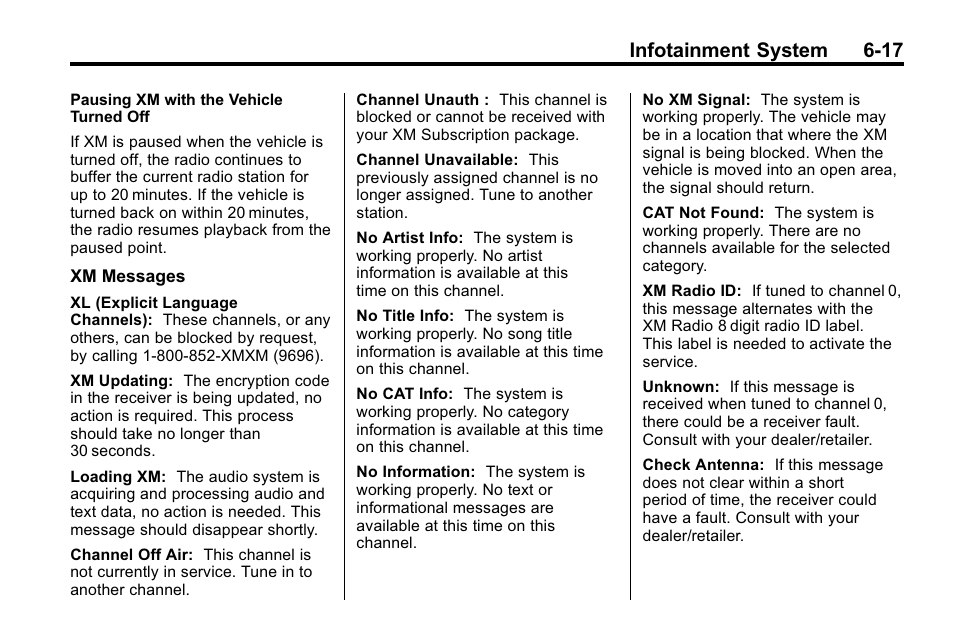 Infotainment system 6-17 | Cadillac 2010 SRX Crossover User Manual | Page 183 / 470