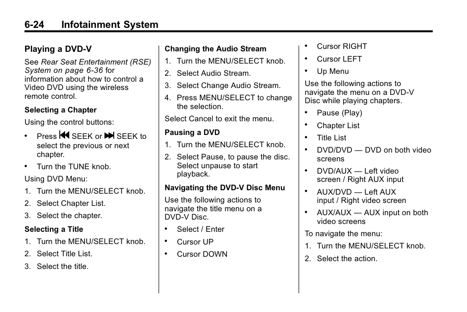 24 infotainment system | Cadillac 2010 SRX Crossover User Manual | Page 190 / 470