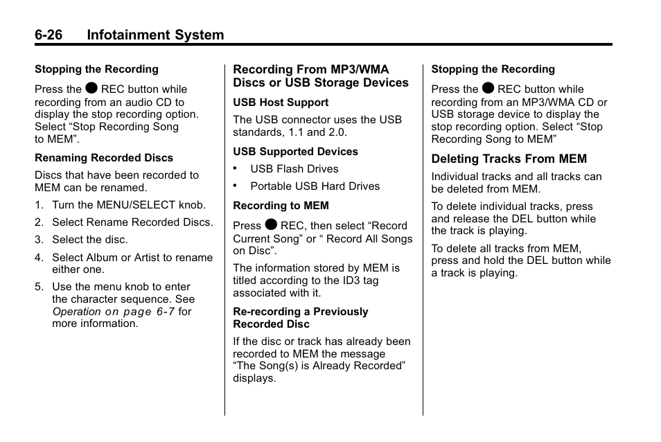 26 infotainment system | Cadillac 2010 SRX Crossover User Manual | Page 192 / 470