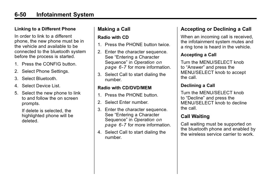 50 infotainment system | Cadillac 2010 SRX Crossover User Manual | Page 216 / 470