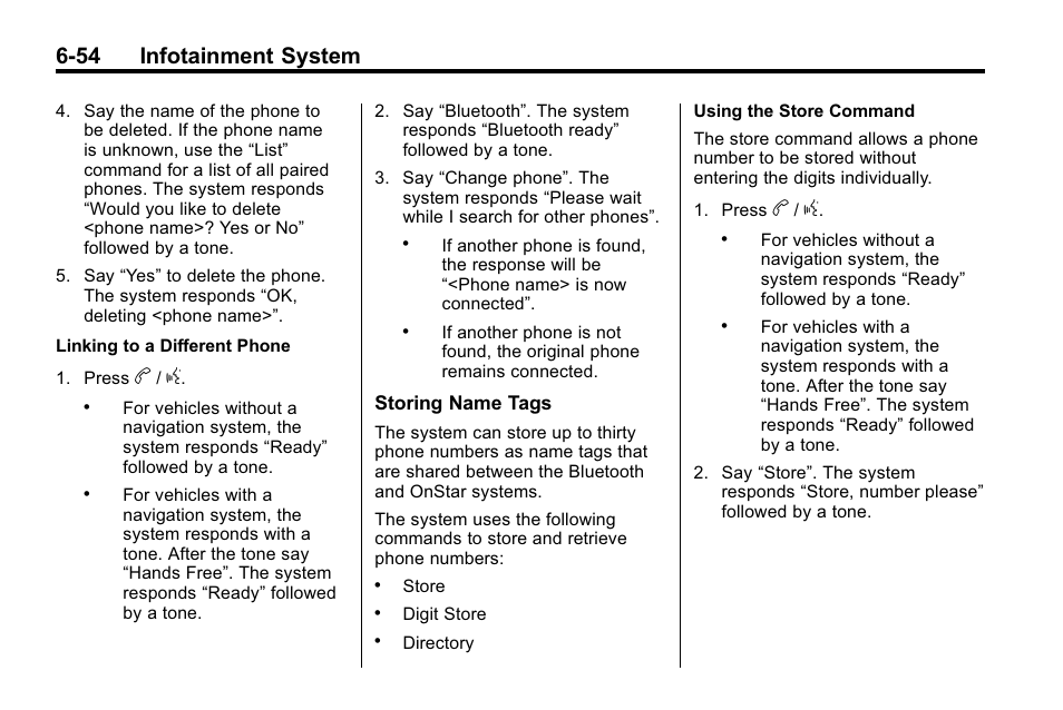 54 infotainment system | Cadillac 2010 SRX Crossover User Manual | Page 220 / 470