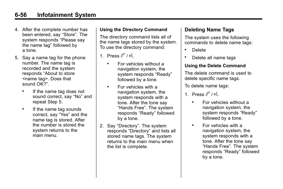 56 infotainment system | Cadillac 2010 SRX Crossover User Manual | Page 222 / 470