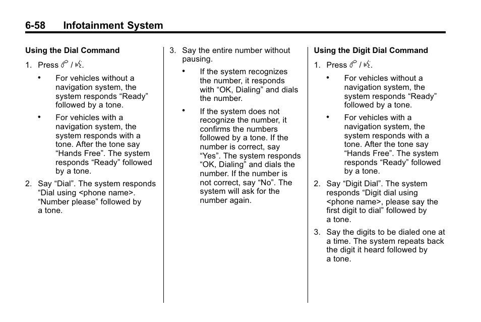 58 infotainment system | Cadillac 2010 SRX Crossover User Manual | Page 224 / 470