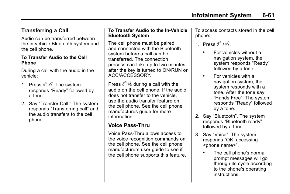 Infotainment system 6-61 | Cadillac 2010 SRX Crossover User Manual | Page 227 / 470