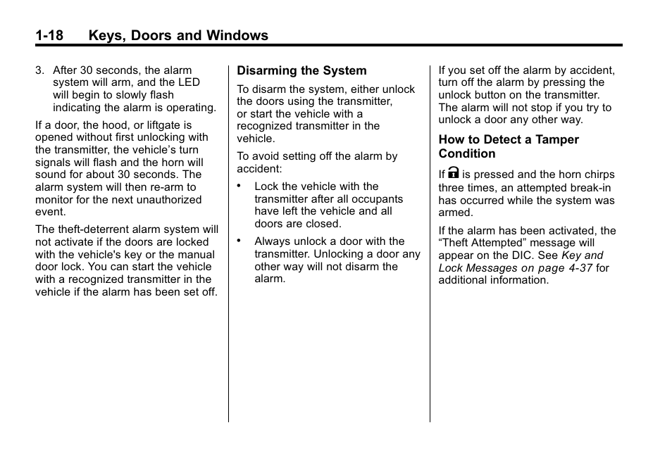 18 keys, doors and windows | Cadillac 2010 SRX Crossover User Manual | Page 24 / 470