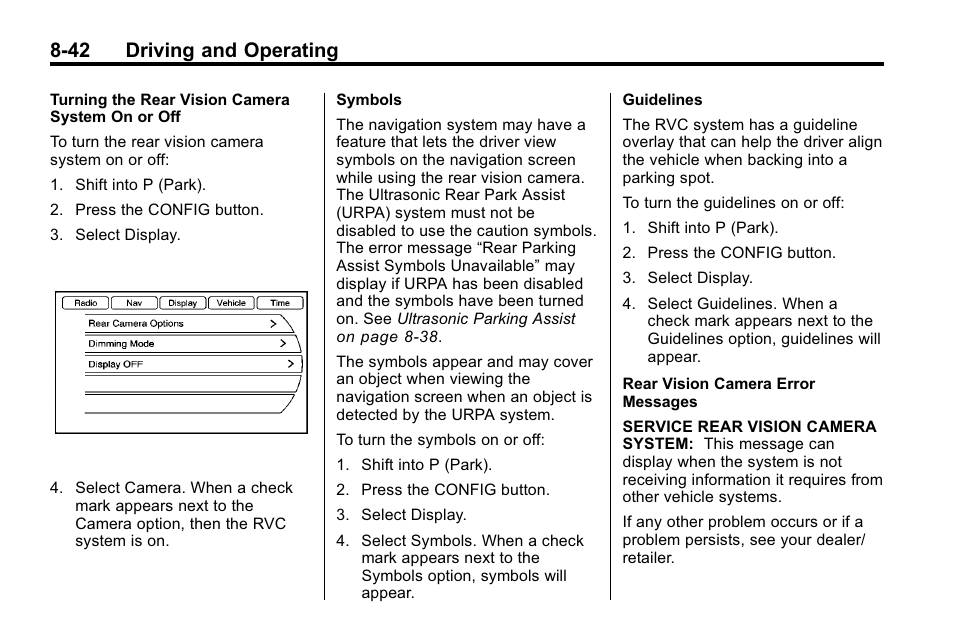 42 driving and operating | Cadillac 2010 SRX Crossover User Manual | Page 286 / 470