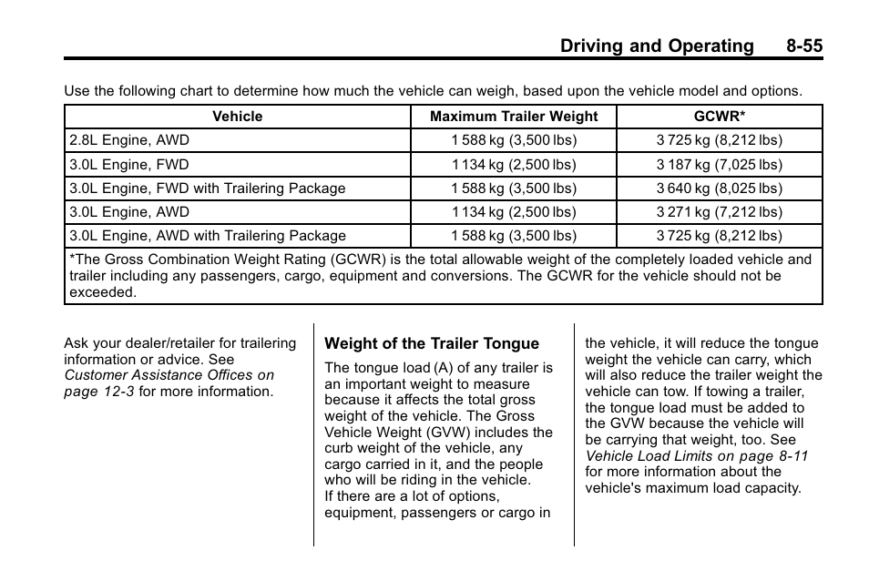 Driving and operating 8-55 | Cadillac 2010 SRX Crossover User Manual | Page 299 / 470