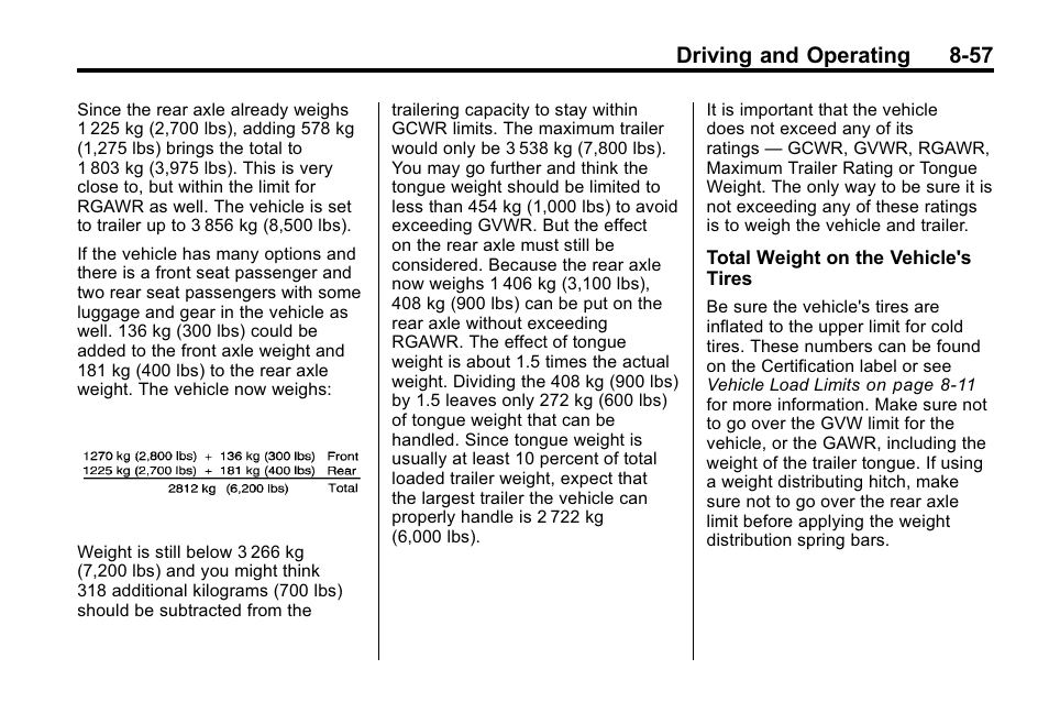 Driving and operating 8-57 | Cadillac 2010 SRX Crossover User Manual | Page 301 / 470