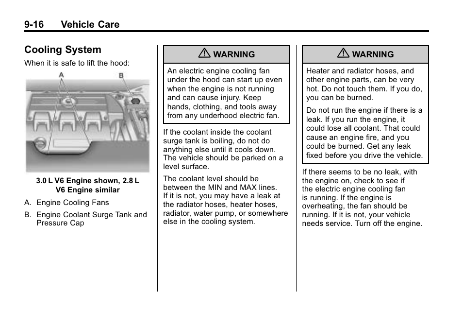 Cooling system, Cooling system -16 | Cadillac 2010 SRX Crossover User Manual | Page 320 / 470