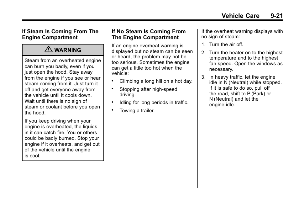 Vehicle care 9-21 | Cadillac 2010 SRX Crossover User Manual | Page 325 / 470