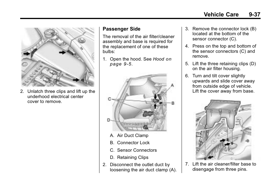 Vehicle care 9-37 | Cadillac 2010 SRX Crossover User Manual | Page 341 / 470