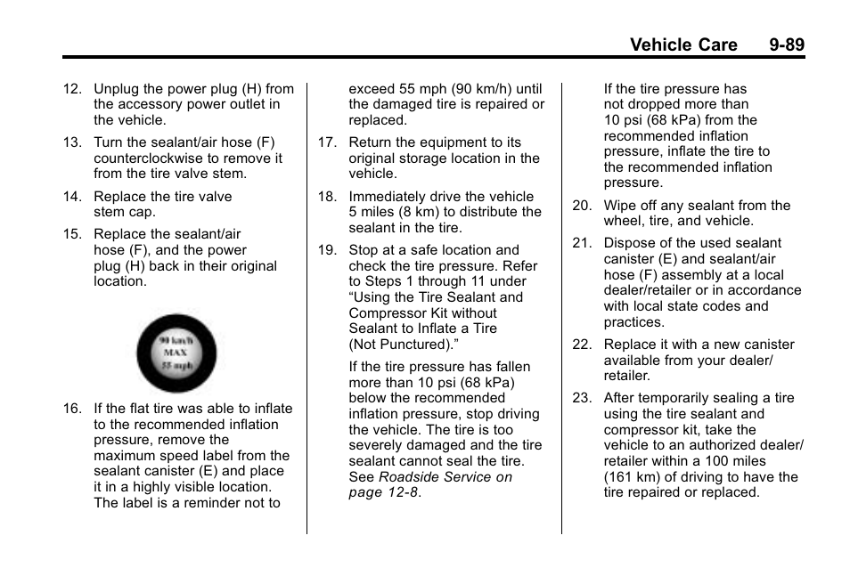 Vehicle care 9-89 | Cadillac 2010 SRX Crossover User Manual | Page 393 / 470