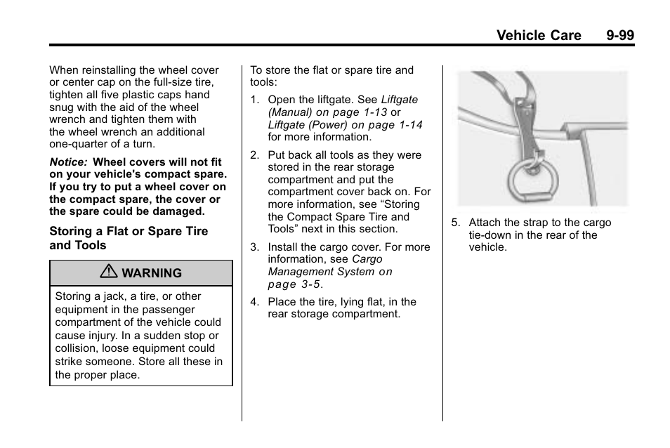 Vehicle care 9-99 | Cadillac 2010 SRX Crossover User Manual | Page 403 / 470