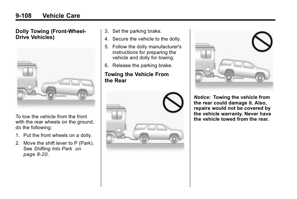 108 vehicle care | Cadillac 2010 SRX Crossover User Manual | Page 412 / 470