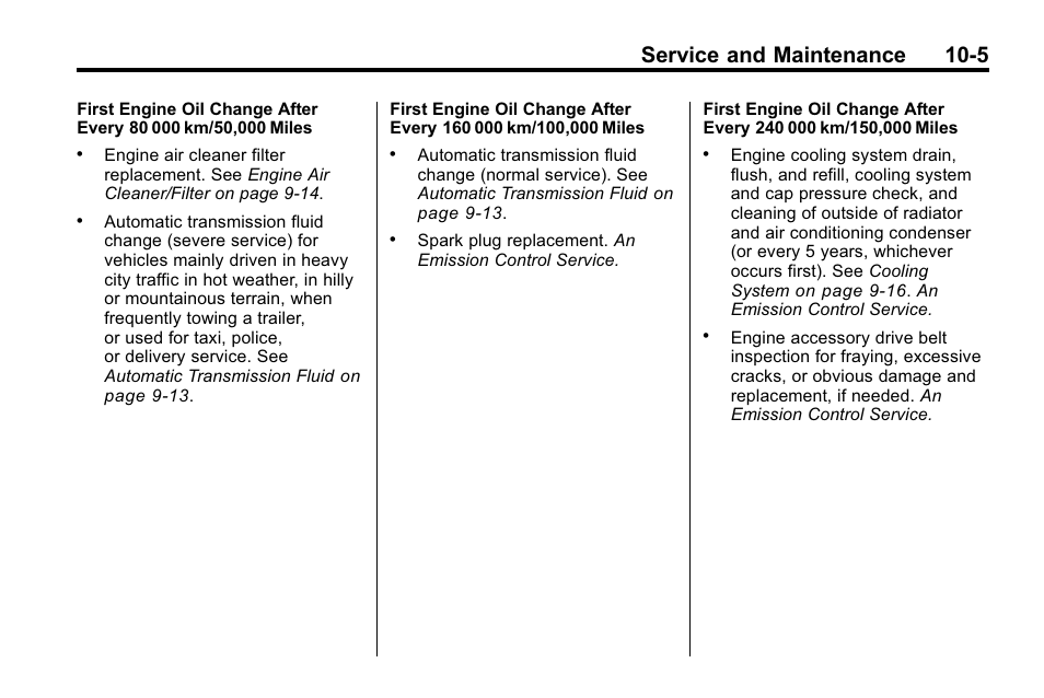 Service and maintenance 10-5 | Cadillac 2010 SRX Crossover User Manual | Page 425 / 470