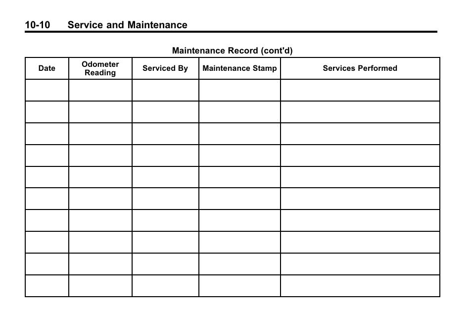 10 service and maintenance | Cadillac 2010 SRX Crossover User Manual | Page 430 / 470