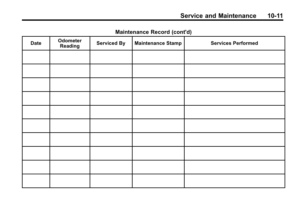 Service and maintenance 10-11 | Cadillac 2010 SRX Crossover User Manual | Page 431 / 470