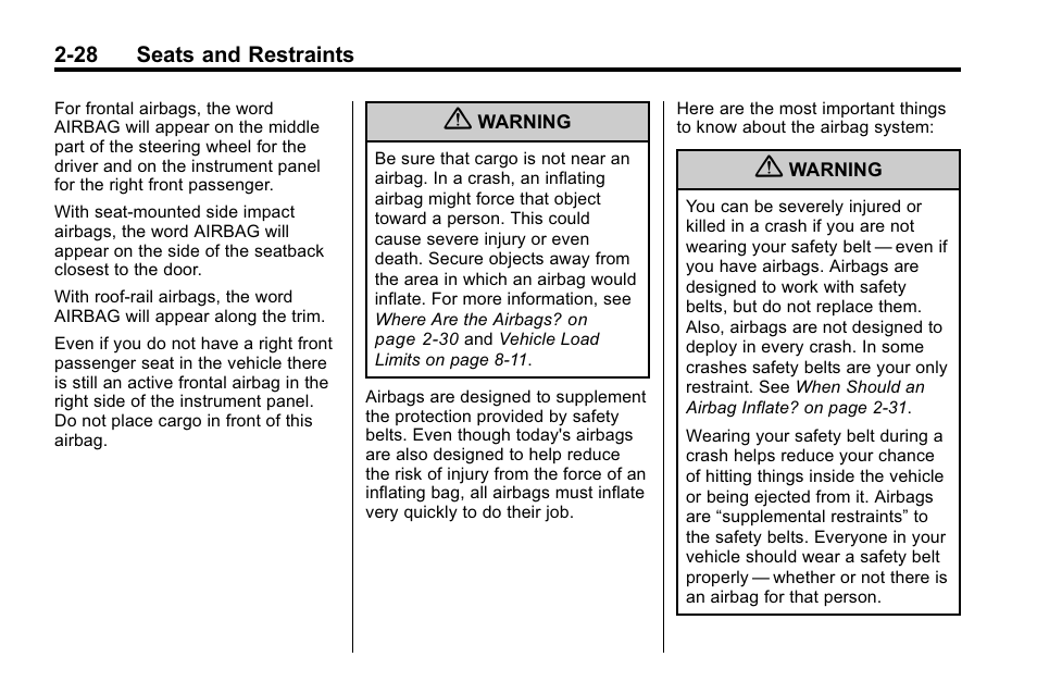 Cadillac 2010 SRX Crossover User Manual | Page 62 / 470