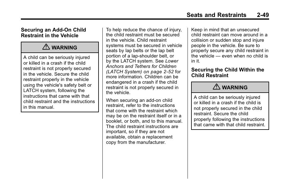 Cadillac 2010 SRX Crossover User Manual | Page 83 / 470