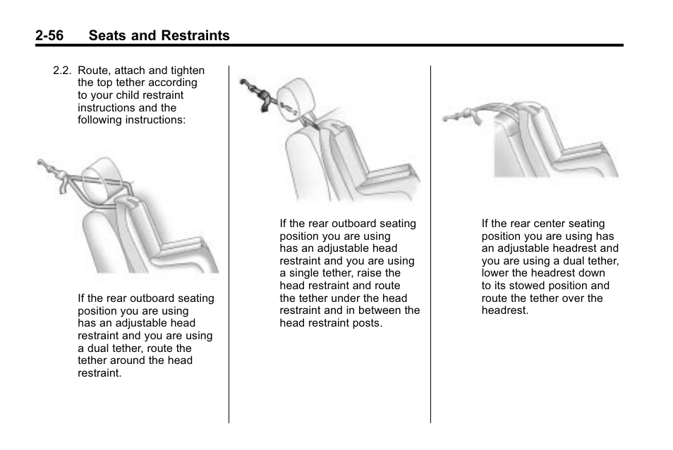 56 seats and restraints | Cadillac 2010 SRX Crossover User Manual | Page 90 / 470