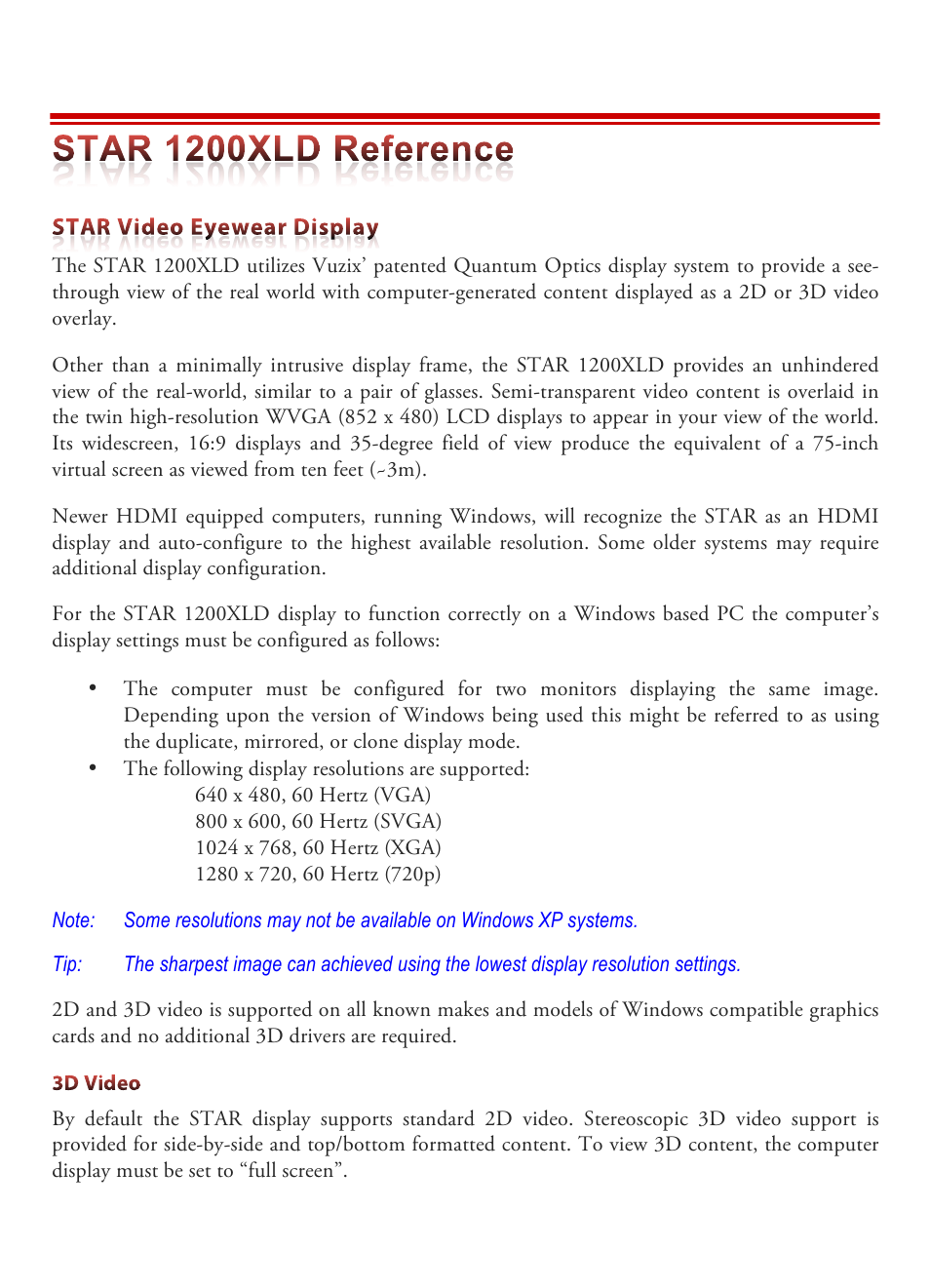 Vuzix STAR 1200XLD AR System User Guide User Manual | Page 25 / 43