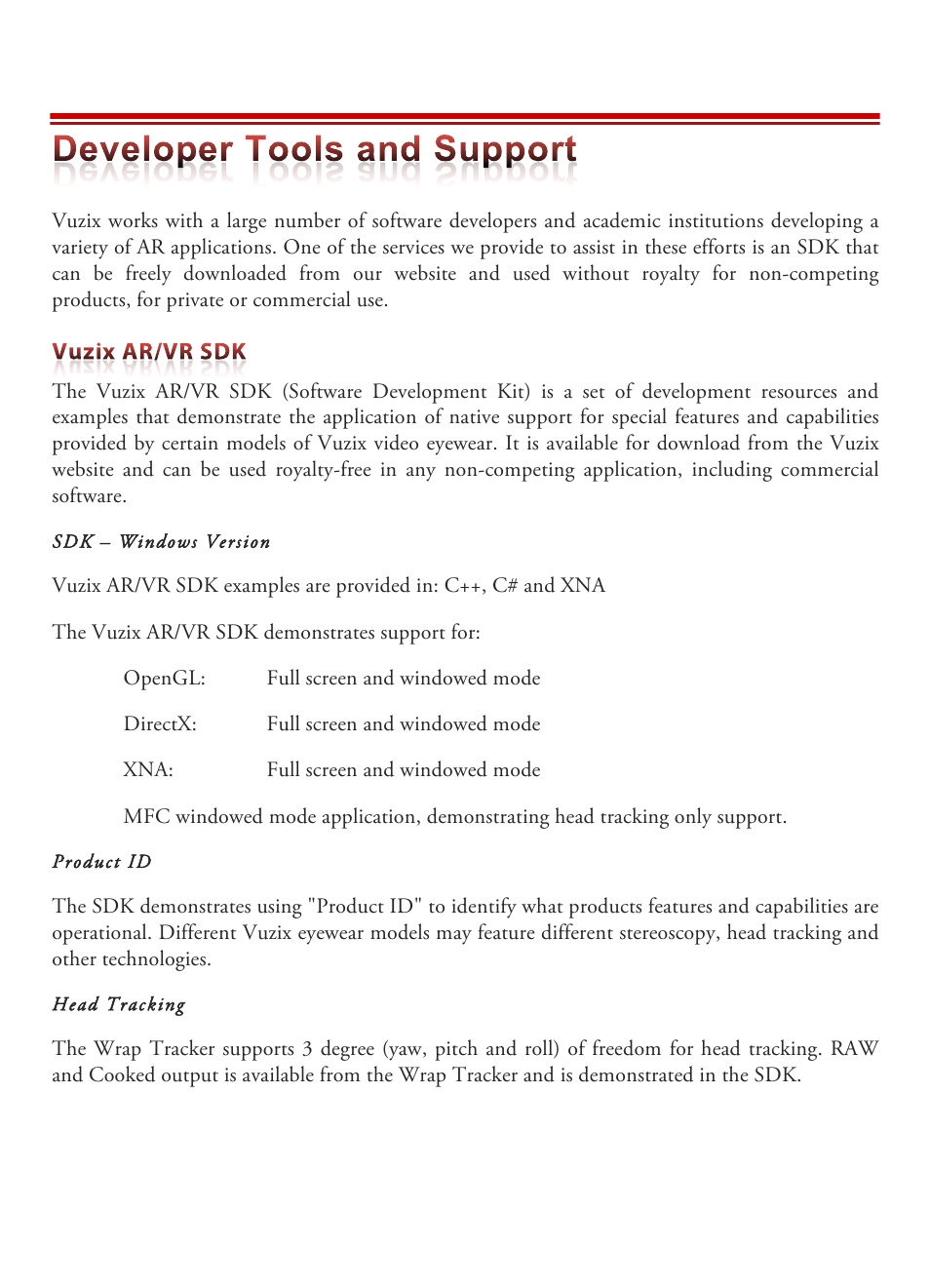 Vuzix STAR 1200XLD AR System User Guide User Manual | Page 36 / 43