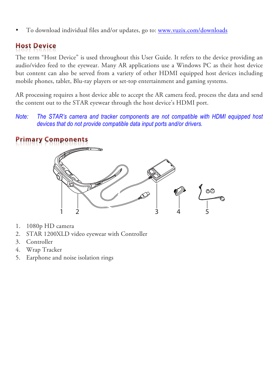 Vuzix STAR 1200XLD AR System User Guide User Manual | Page 9 / 43