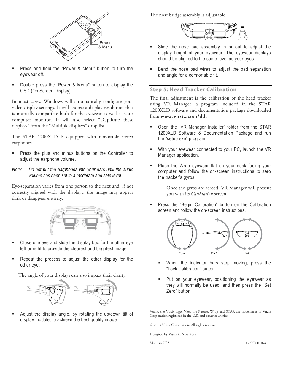 Vuzix STAR 1200XLD AR System Quick Start Guide User Manual | Page 2 / 2