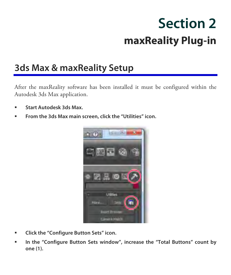 Maxreality plug-in, 3ds max & maxreality setup | Vuzix maxReality 6.1 User Guide User Manual | Page 14 / 47