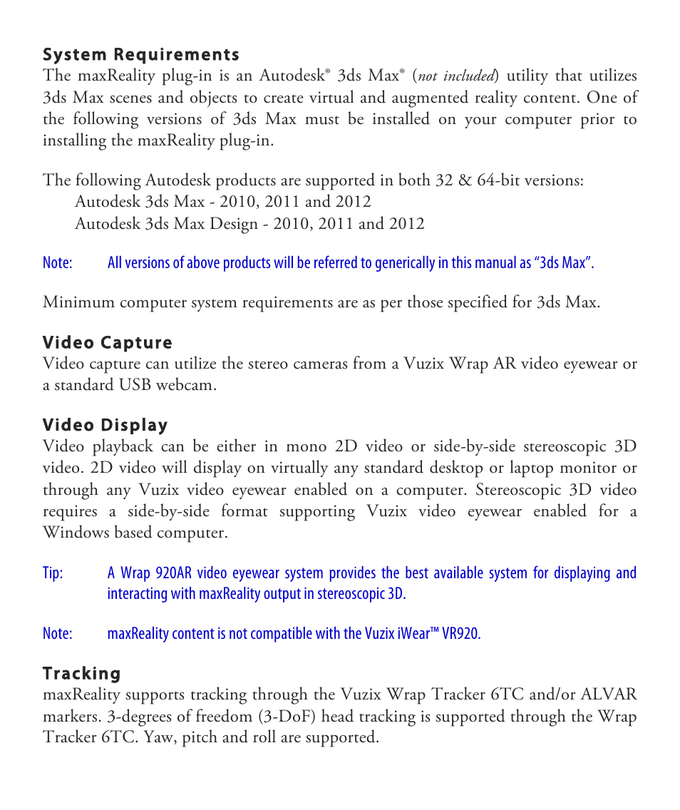 Vuzix maxReality 6.1 User Guide User Manual | Page 6 / 47