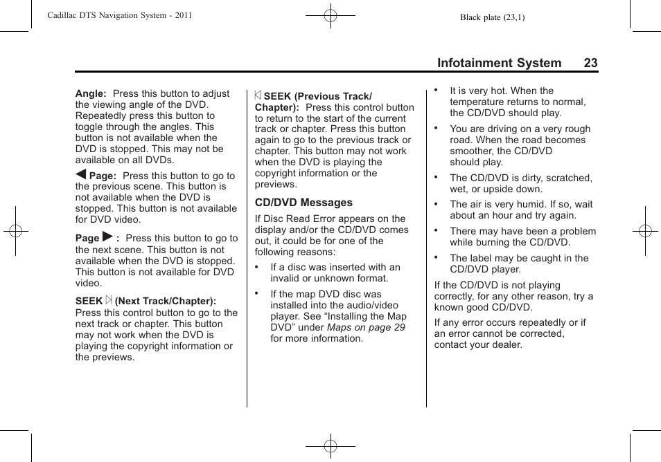 Infotainment system 23 | Cadillac GPS Receiver User Manual | Page 23 / 68