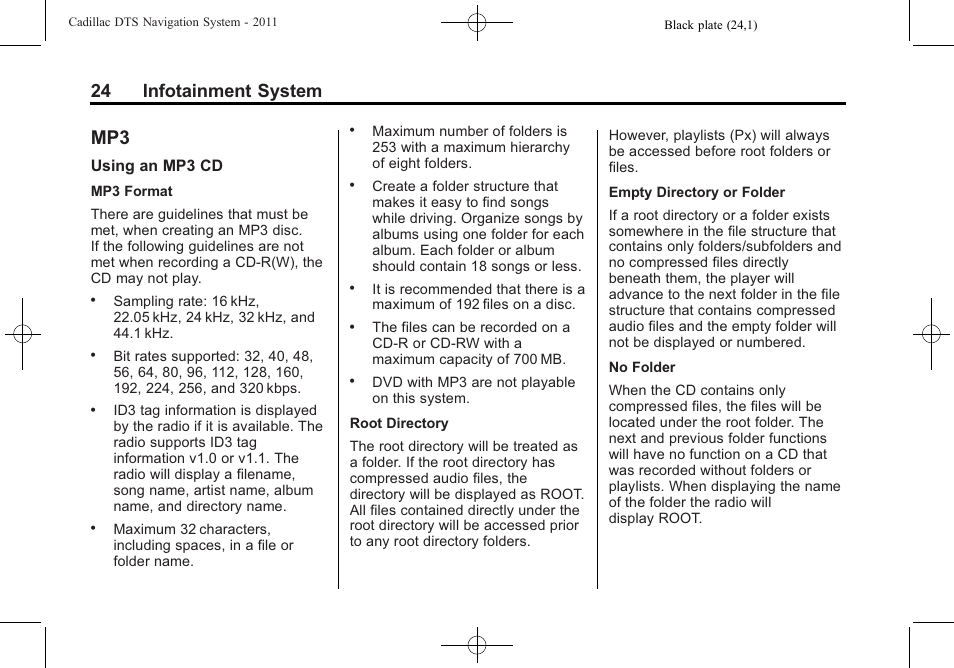 24 infotainment system | Cadillac GPS Receiver User Manual | Page 24 / 68