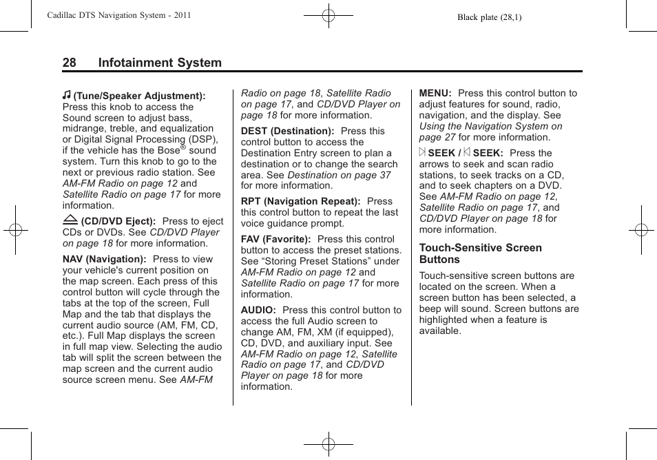 Cadillac GPS Receiver User Manual | Page 28 / 68