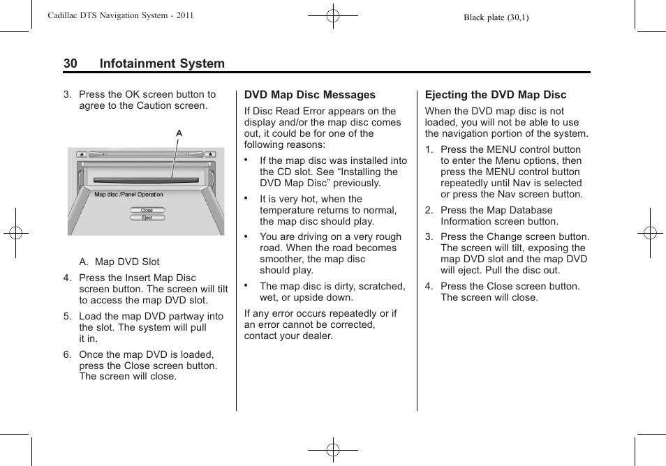 30 infotainment system | Cadillac GPS Receiver User Manual | Page 30 / 68