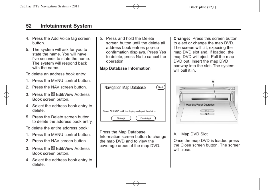 52 infotainment system | Cadillac GPS Receiver User Manual | Page 52 / 68