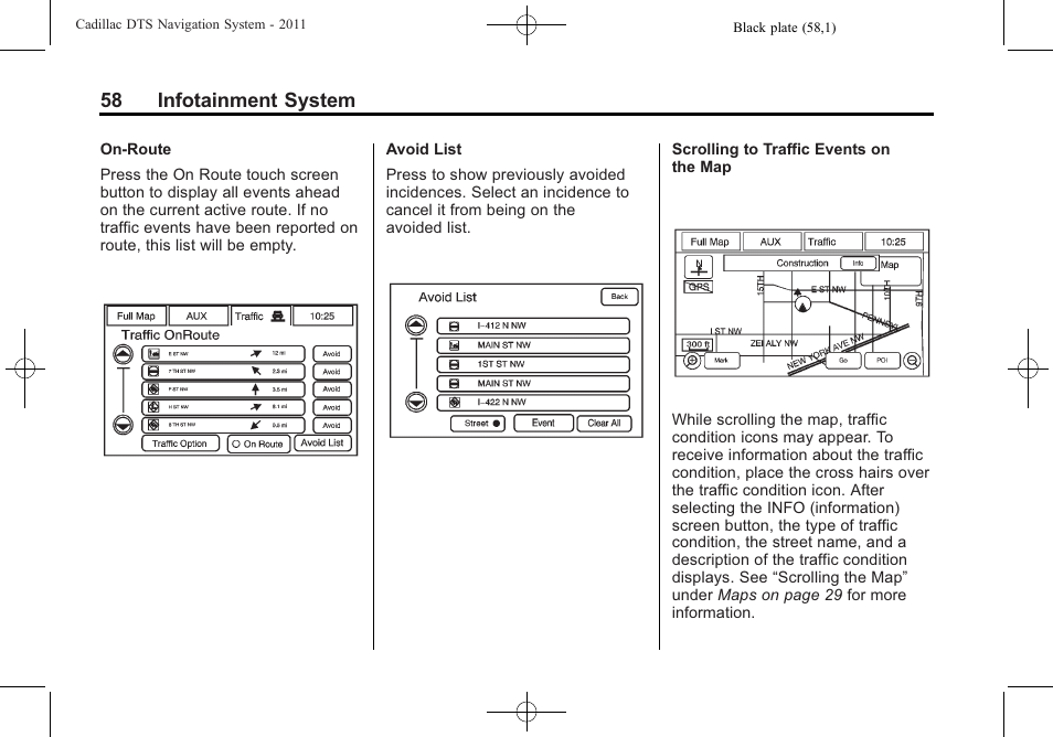 58 infotainment system | Cadillac GPS Receiver User Manual | Page 58 / 68