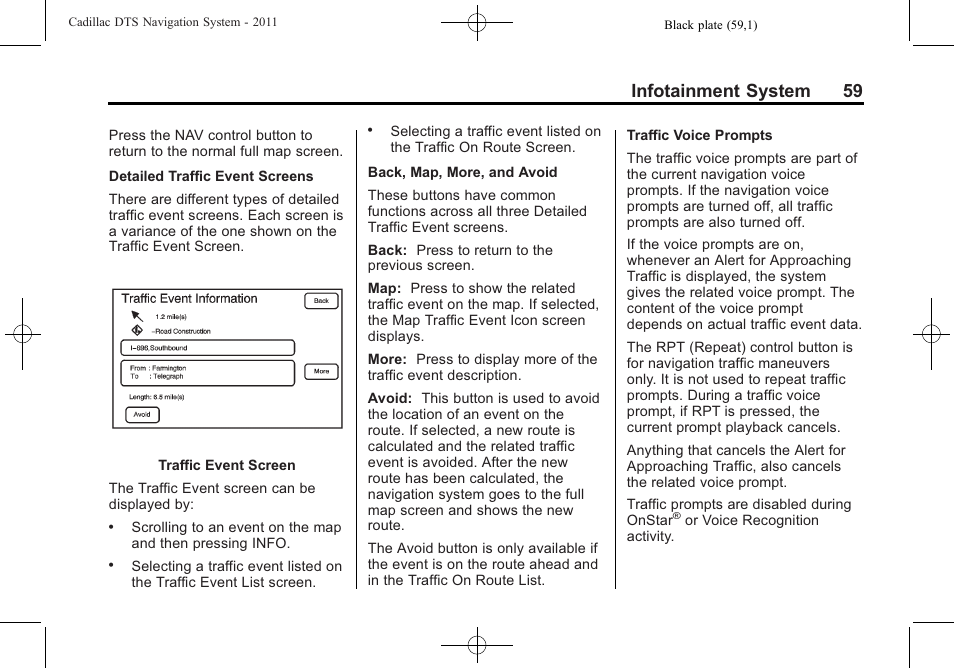 Infotainment system 59 | Cadillac GPS Receiver User Manual | Page 59 / 68