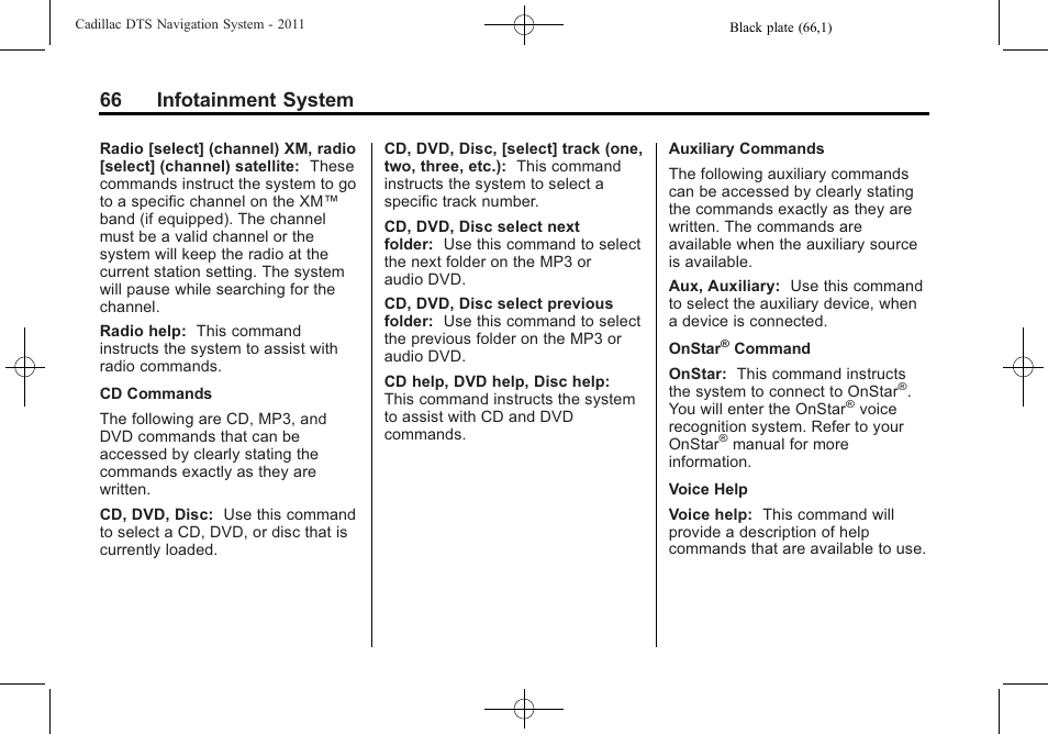 66 infotainment system | Cadillac GPS Receiver User Manual | Page 66 / 68