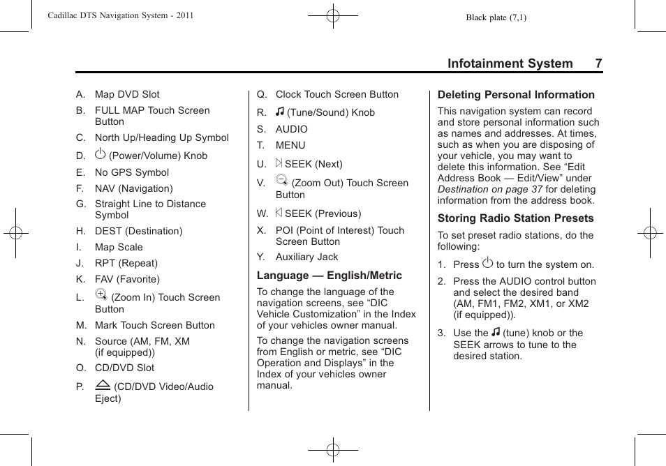 Cadillac GPS Receiver User Manual | Page 7 / 68