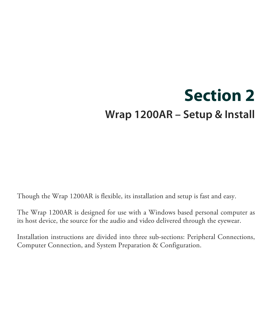 Wrap 1200ar – setup & install | Vuzix Wrap 1200AR User Guide User Manual | Page 11 / 44