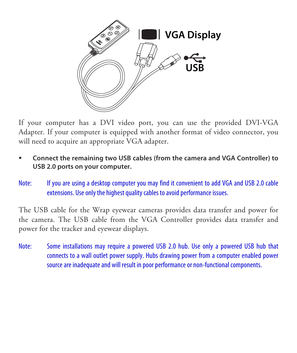 Usb vga display | Vuzix Wrap 1200AR User Guide User Manual | Page 15 / 44