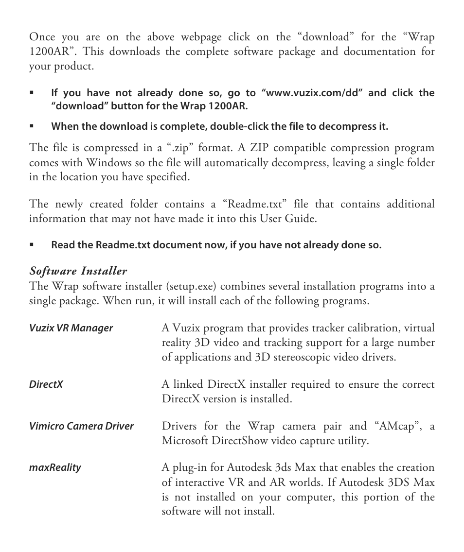 Vuzix Wrap 1200AR User Guide User Manual | Page 17 / 44
