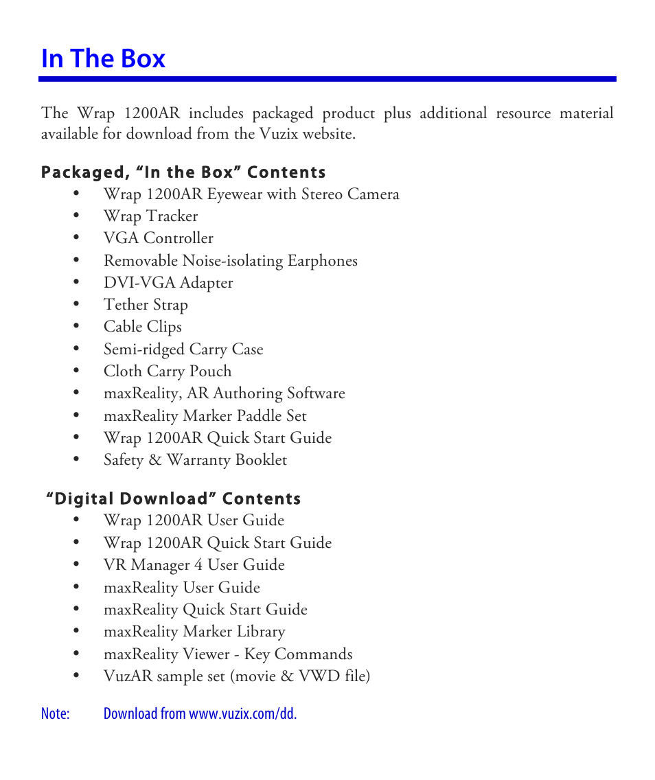 Vuzix Wrap 1200AR User Guide User Manual | Page 9 / 44