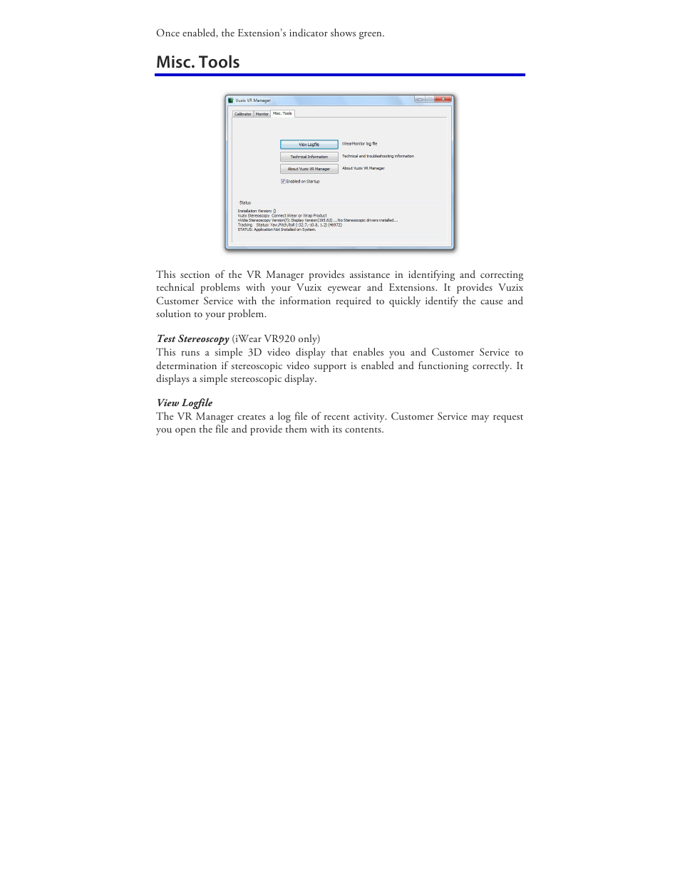 Misc. tools | Vuzix Wrap 920AR User Manual | Page 50 / 101