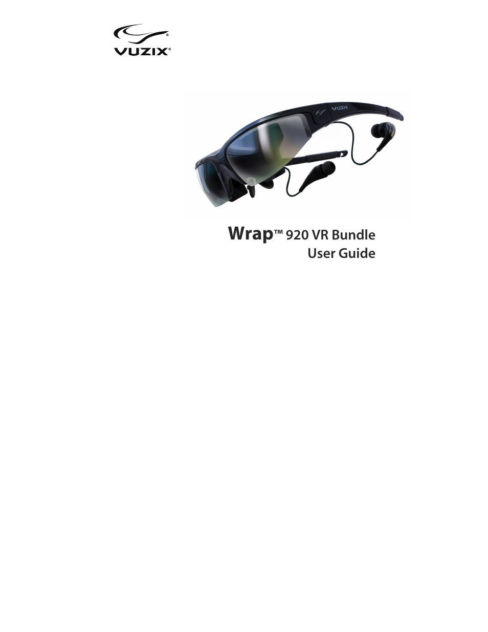 Vuzix Wrap 920 VR Bundle User Manual | 51 pages