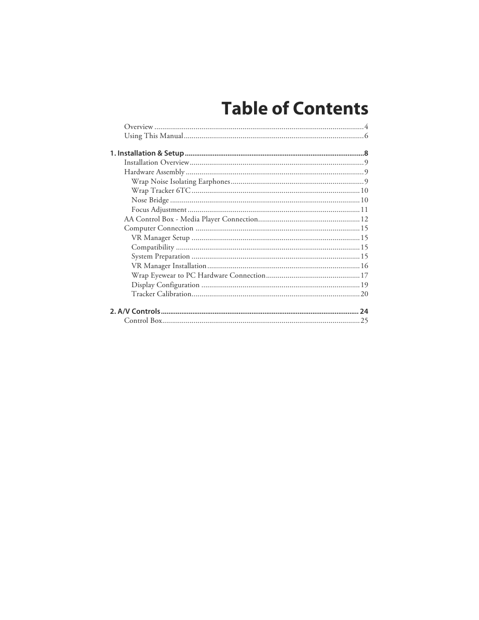 Vuzix Wrap 920 VR Bundle User Manual | Page 2 / 51