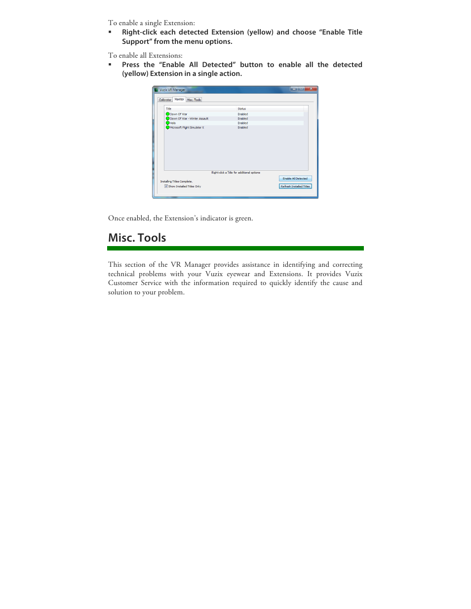 Misc. tools | Vuzix Wrap 920 VR Bundle User Manual | Page 43 / 51